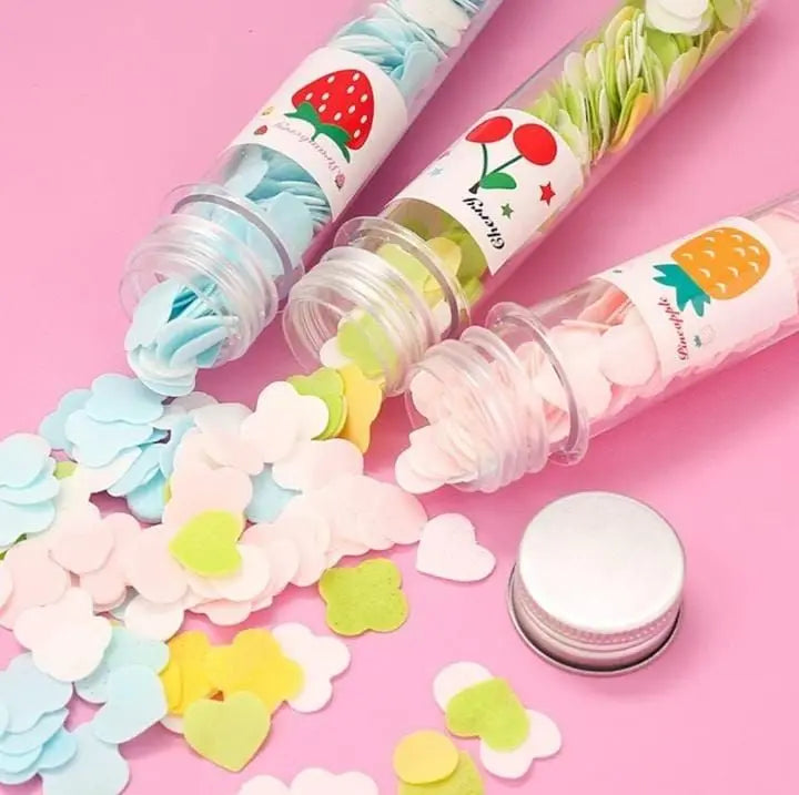 200 PCS Disposable Paper Soap with Portable Tube Bottle – Multi-Color Travel Soap Sheets for Hand Washing, Camping, and Outdoor Use