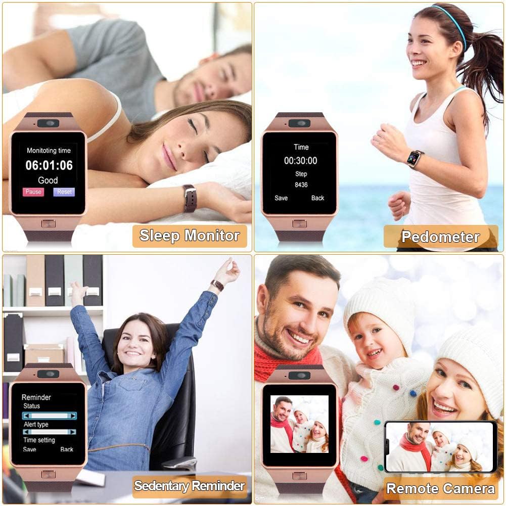 DZ09 Bluetooth Smartwatch,Touchscreen Wrist Smart Phone Watch Sports Fitness Tracker with SIM SD Card Slot Camera (black)