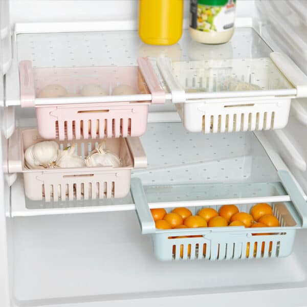 Storage Basket For Fridge Adjustable | Plastic - Pack of 2
