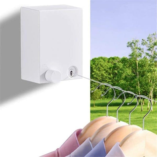 Hot Retractable Indoor And Outdoor Clothes Wall Hanger Magic Drying Rack Balcony Bathroom Invisible Clothesline Wire Rope,drying String For Home Balcony Room Color