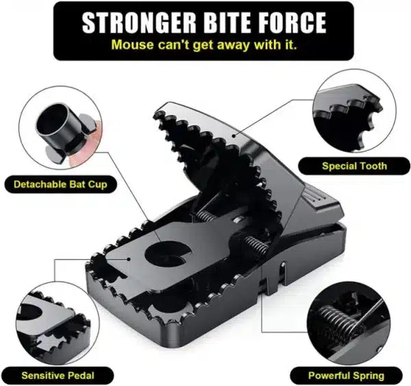 Pest Control Catcher Automatic Spring Reusable Plastic Black Rat Mice Mouse Traps