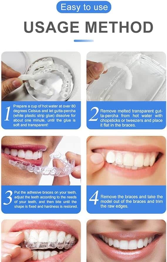 Snap On Smile Veneers Teeth For Men And Women Moldable False Artificial Braces Teeth