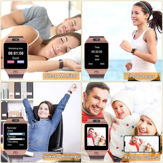 DZ09 Bluetooth Smartwatch,Touchscreen Wrist Smart Phone Watch Sports Fitness Tracker with SIM SD Card Slot Camera (black)