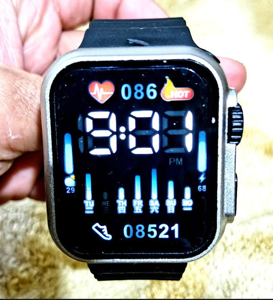 Black Stylish LED Digital Watch – Cell Operated Wrist Watch with Bright Display, Lightweight & Trendy Design for Men & Women – Non Waterproof (Without Box)