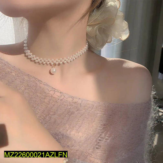 Resin Elegant Pearl Stones Choker