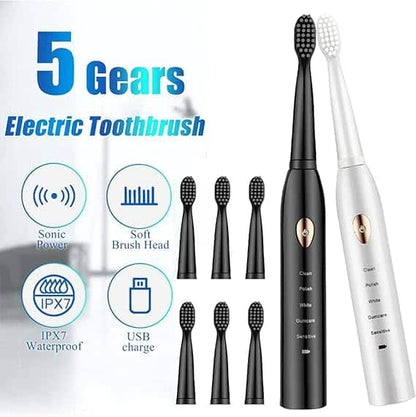 Electric Toothbrushes For Adults Kids | Smart Timer Usb Charge Rechargeable 5 Modes ( Random colour )