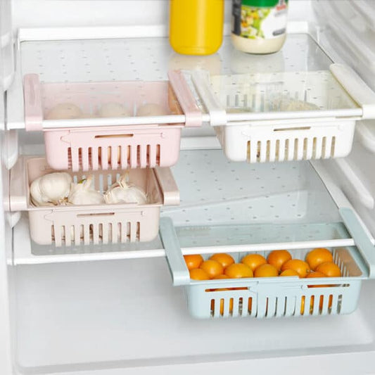 Storage Basket For Fridge Adjustable | Plastic - pack of 4
