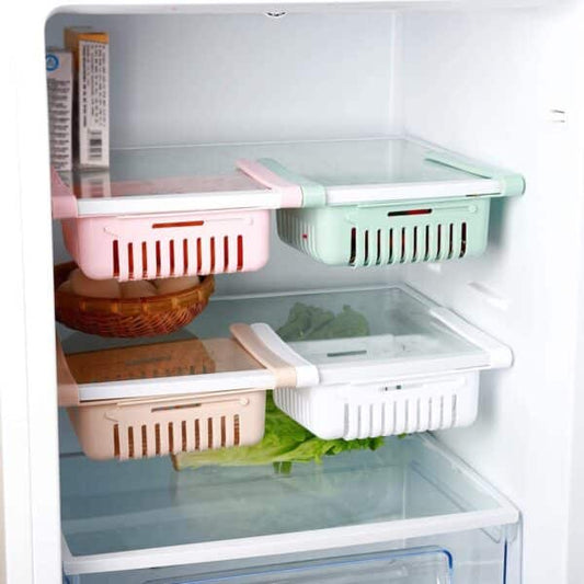 Storage Basket For Fridge Adjustable | Plastic - pack of 4