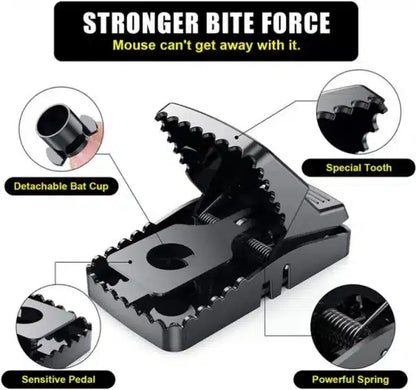 Pest Control Catcher Automatic Spring Reusable Plastic Black Rat Mice Mouse Traps
