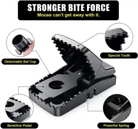 Pest Control Catcher Automatic Spring Reusable Plastic Black Rat Mice Mouse Traps