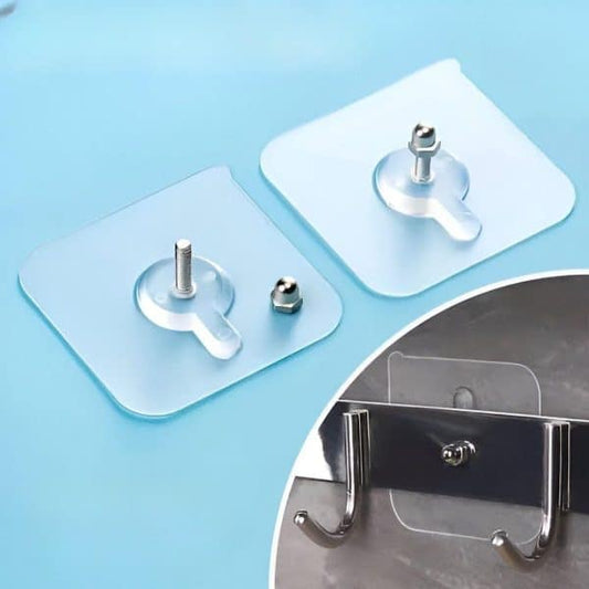 strong Adhesive Seamless Wall Hook Nail Screw Rod Seamless Screw Sticker Pack of 10