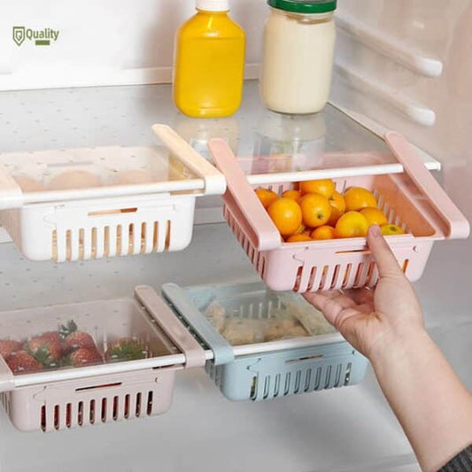 Storage Basket For Fridge Adjustable | Plastic - Pack of 2