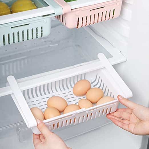 Storage Basket For Fridge Adjustable | Plastic - Pack of 2